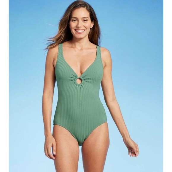 Kona Sol Other - Kona Sol Women's Medium Coverage One Piece Swimsuit Ribbed Swimwear